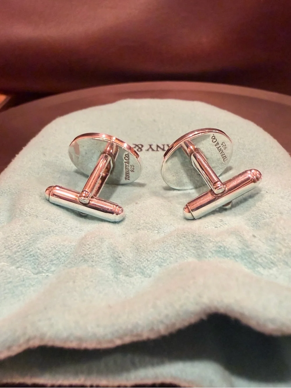 Tiffany & Co. Sterling Silver Blank Cufflinks